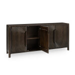 Colson Solid Wood 4dr Cabinet - Dark Brown - Image 6