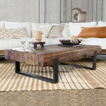 Duarte Solid Wood Rectangle Coffee Table - Rustic Brown - Image 8