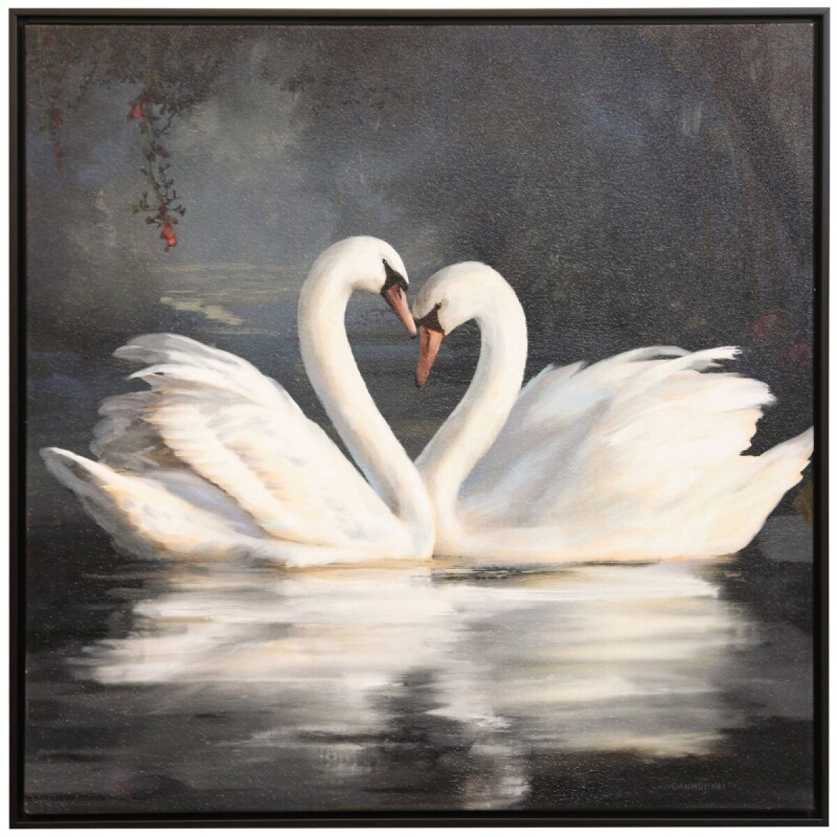 a735d95cb6c336272e97eeb77607f81c Swan Lake No Flowers Manufactured Framed Canvas - Image 1