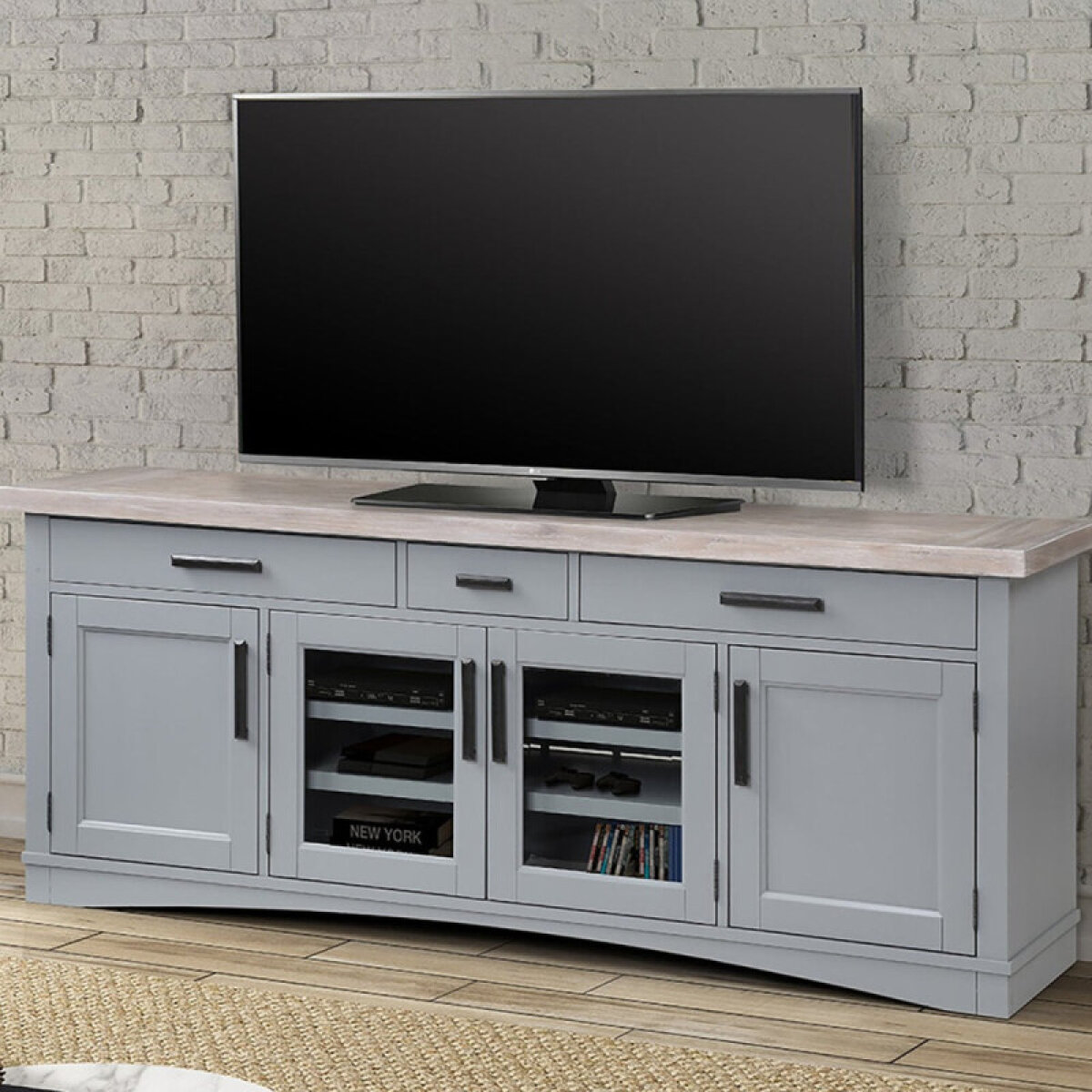 a80621f0cf5f59115216ac33dfab9eb2 Americana Modern - Dove 76" Tv Console - Image 1