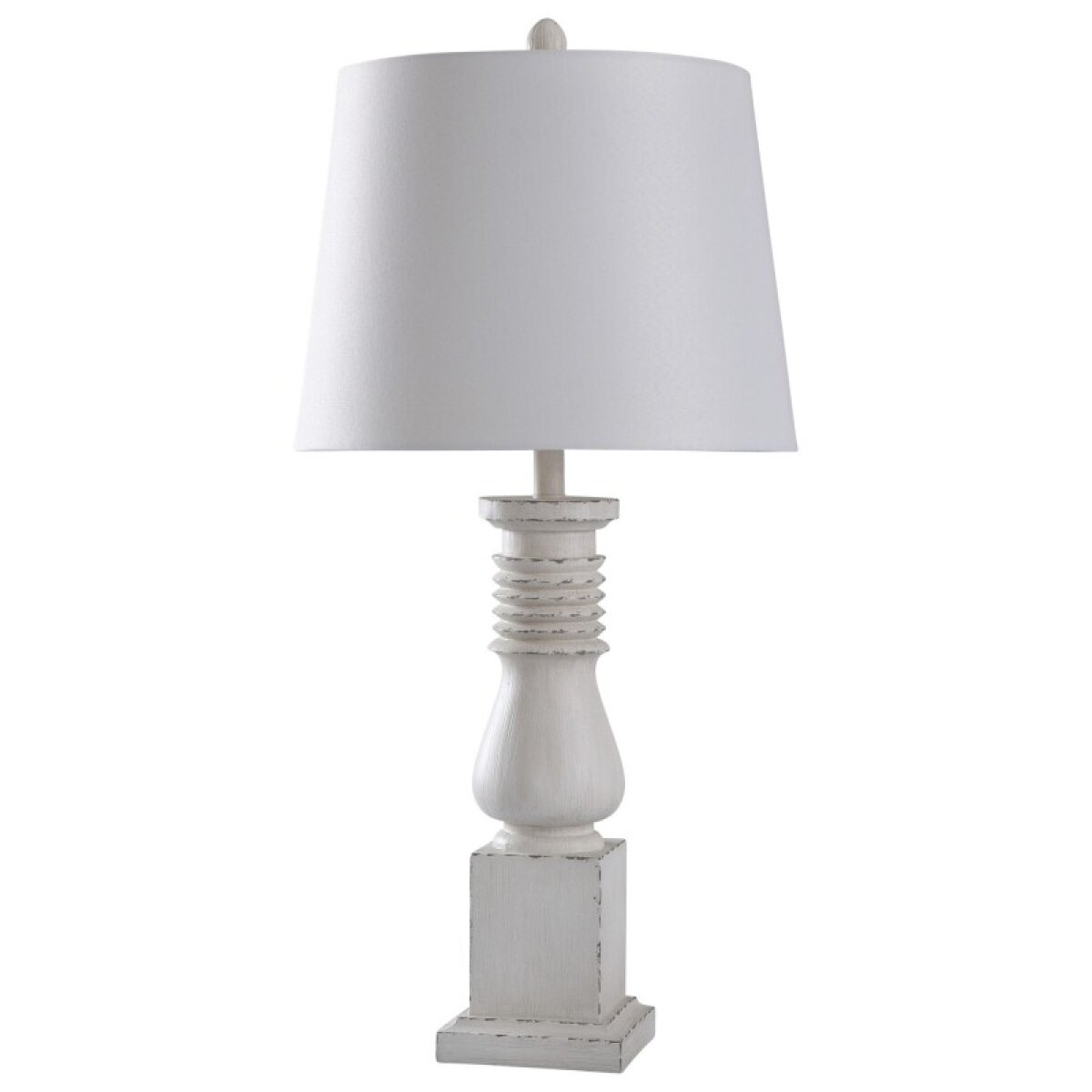 a84a8b4aef2cc70f02f59aed782fa964 Old White Istress 33in Traditional Cast Table Lamp 150 Watts 3-way - Image 1