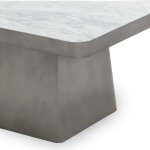 Far Marble/metal Square Coffee Table - White/slate Gray - Image 4