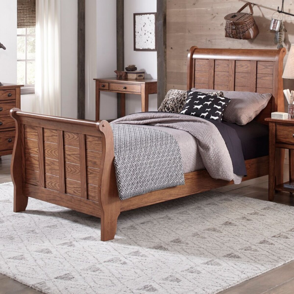 a8e1d37dd1310e252178a8b1acb140c9 Grandpas Cabin Twin Sleigh Bed - Image 1
