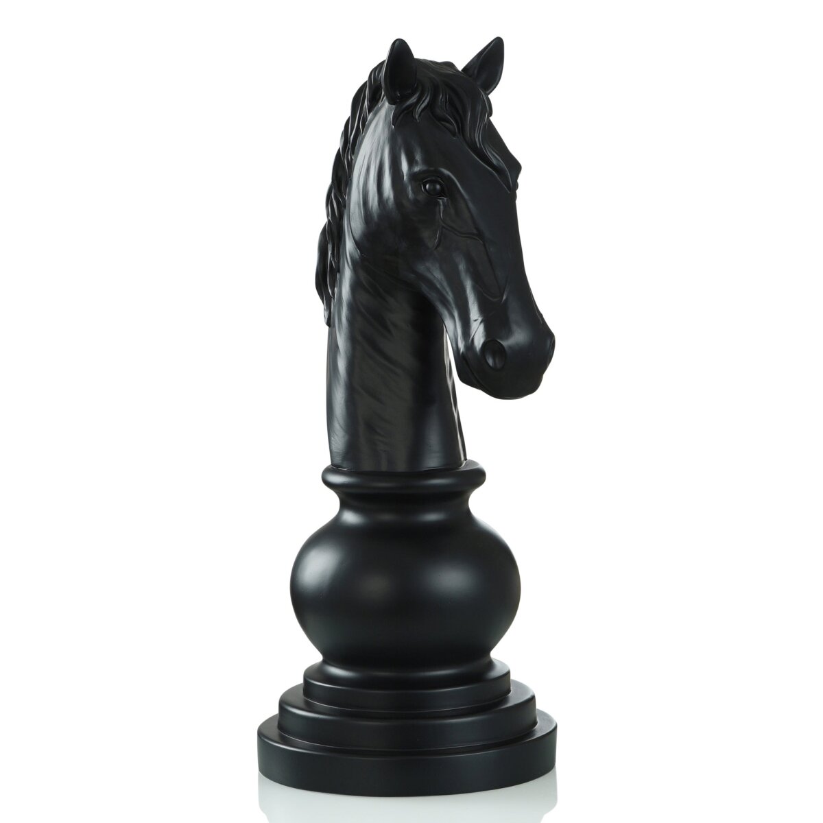 a8e9915412e5456aee60eab6e9417fdc Knight Chess Piece- Black | Matte Black Finish On Resin - Image 1