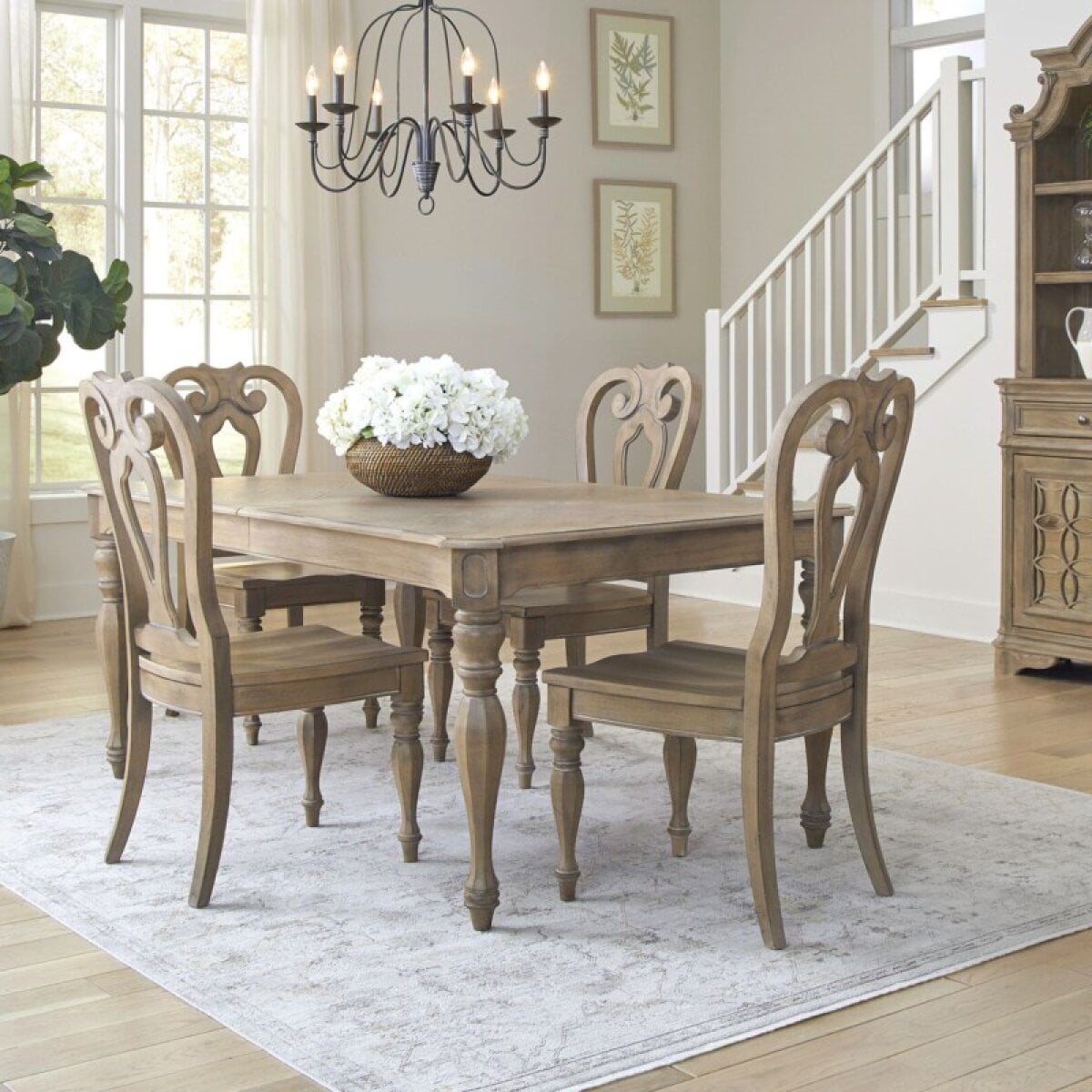 a90a9183b2c7787f19dab18b3877109e Magnolia Manor Opt 5 Piece Rectangular Table Set - Image 1