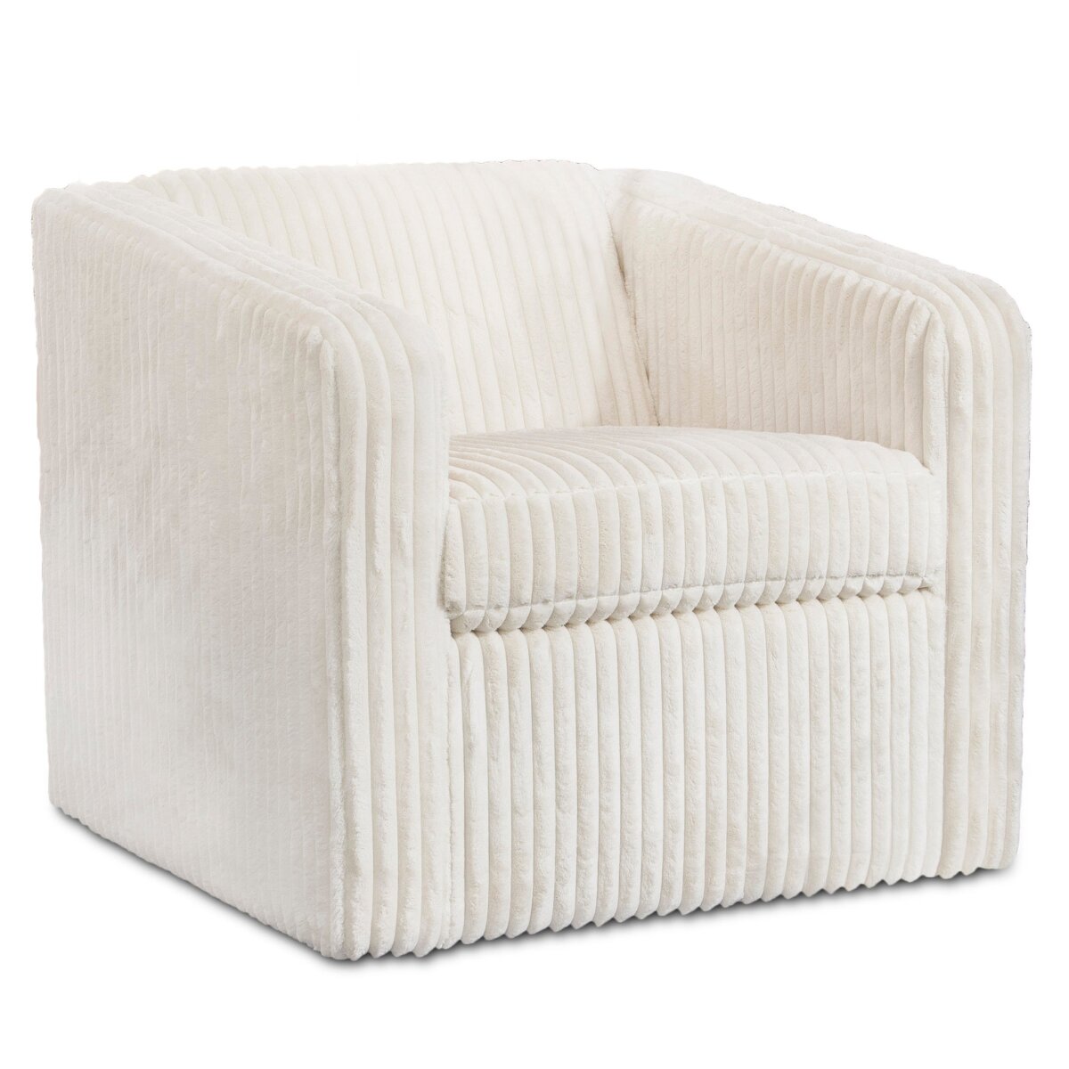 a9a3b02f109533b9083e2eb365d34ad8 Sandoval Swivel Chair | Mega Ivory On Hardwood Frame - Image 1