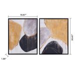 Gold Stone Set Of Two Hand Embellished Ramed Small Canvases - Image 6