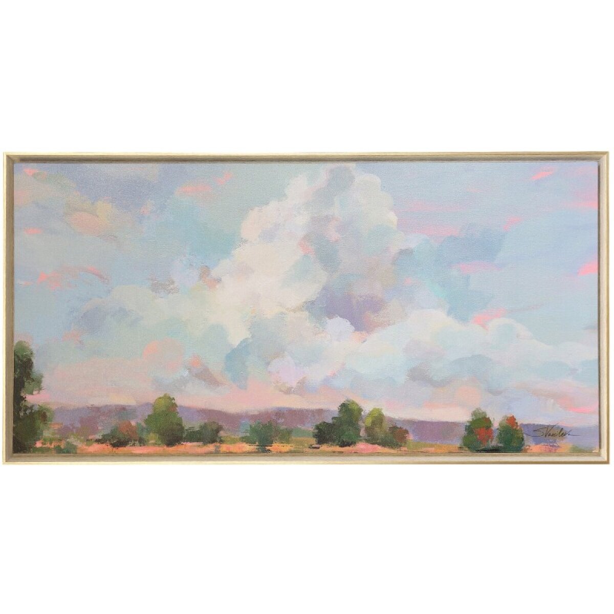 aab2b046ad722819b57deae973dc2653 View By Silvia Vassileva A Tranquil Landscape Painting Capturing The Serene Beauty Of A Soft Cloud - Image 1