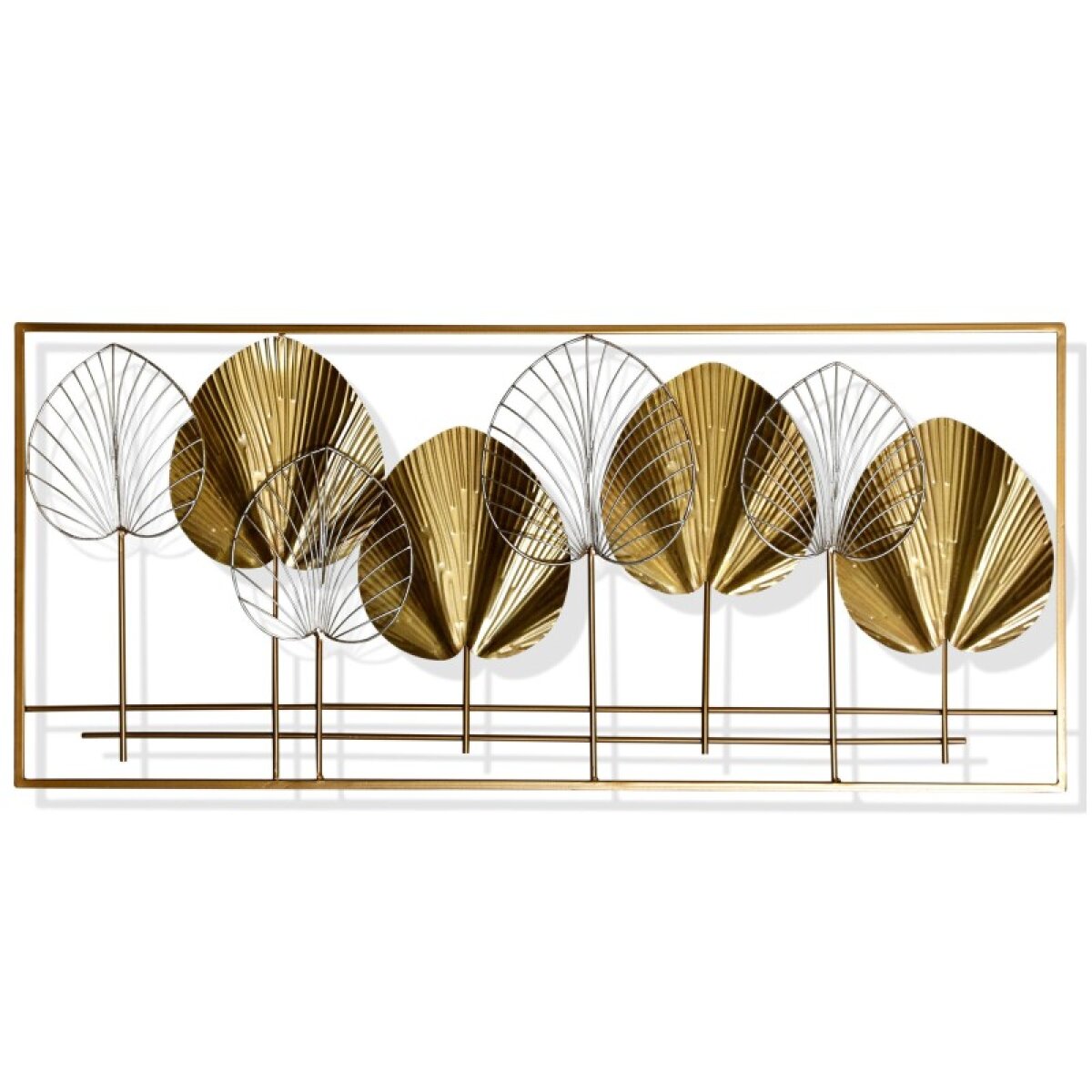 aab70944ba23d1c5f0f41ae83db34506 Gold Leaflets 3d Metal Wall Sculpture - Image 1