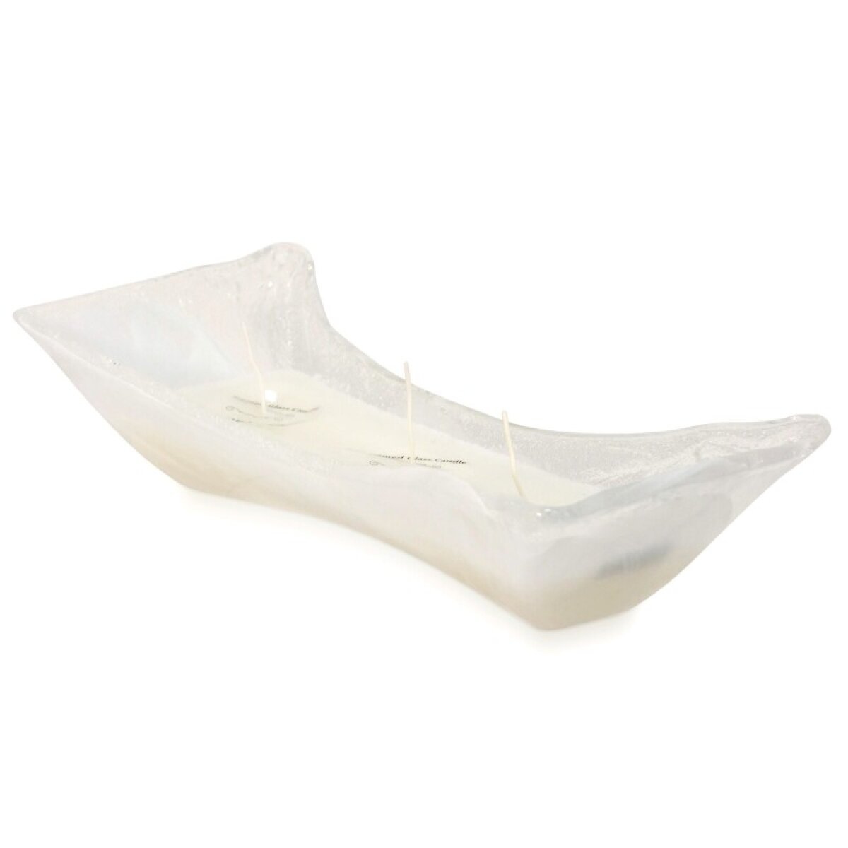 aaedbfc12590de4b1431452353307c6c Zattera Candle White On White Swirl Murano Dish With 3 Wick Scented Cand - Image 1