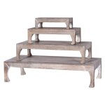 Dann Foley Lifestyle Set Of 4 Wooden Tabletop Nesting Tables Natural Antique Finish