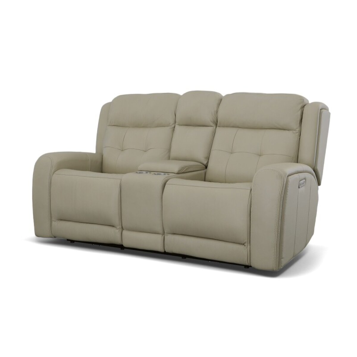abac8cbc754277d51ba973a782545ce2 Grant Ivory Leather Power Reclining Loveseat with Console & Power Headrests - Image 1