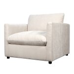 Afton Chair | Contessa Ivory Linen Fabric On Hardwood Frame - Image 2