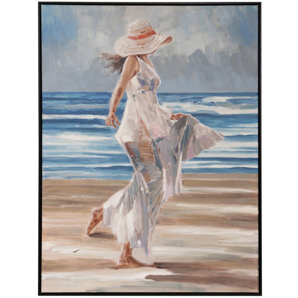 ace23012f913281f3057984d1de83ac7 Elegant Shore Stroll Hand Ebellished Framed Canvas - Image 1