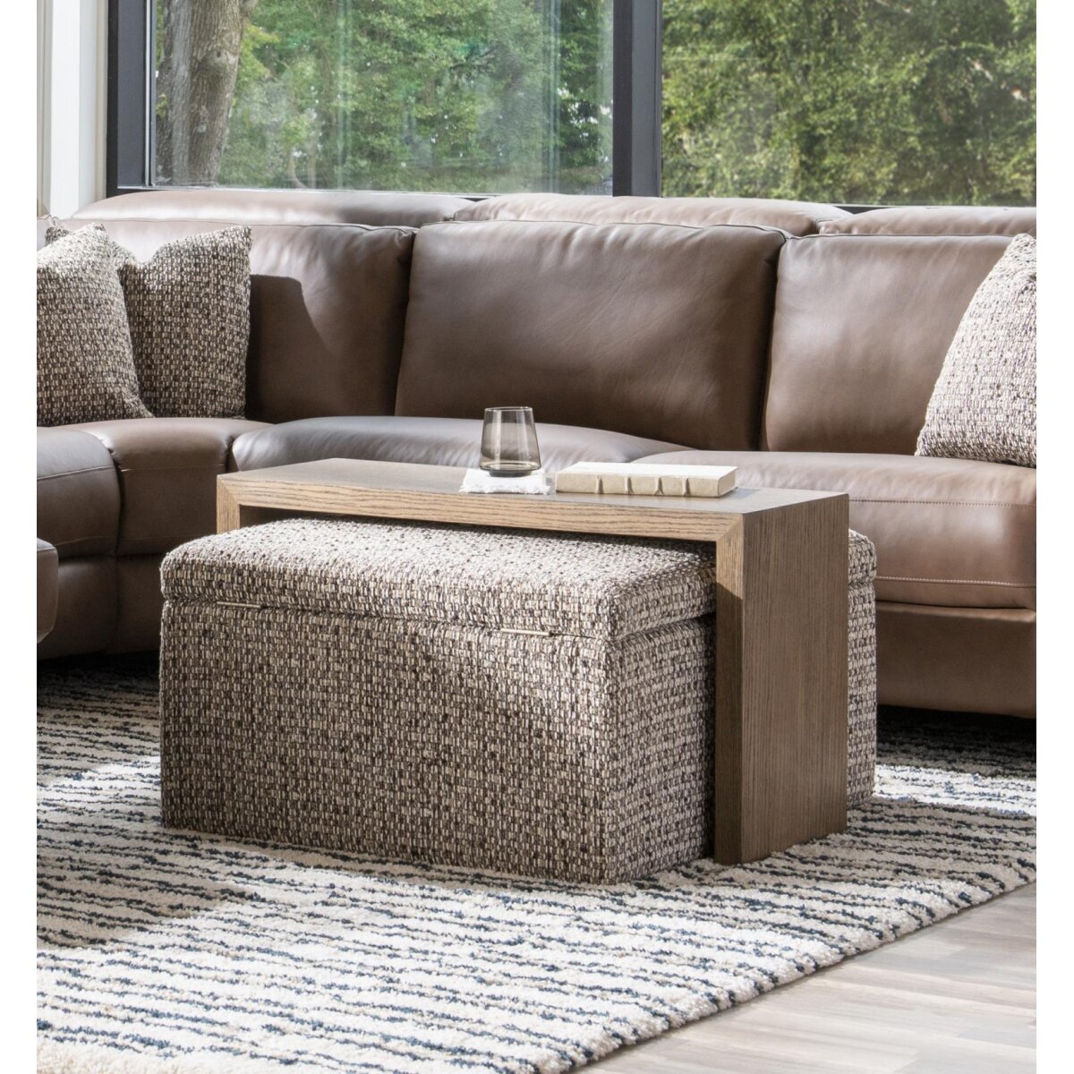 ad0199d91c45cae11a637ba9677ea726 Squarestorgae Ottoman W Wood Top - Image 1