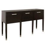 Dark Console Three Drawer Console Table Brushed White On Pine Veneer