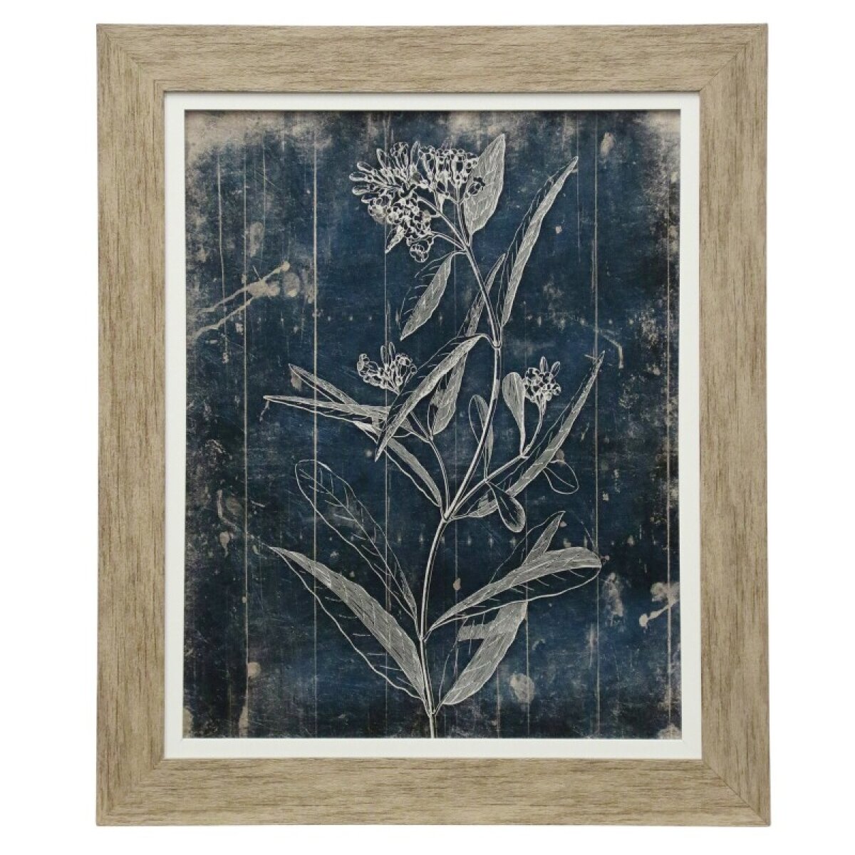 ada563e142b0f79e6e0c932deb7dee98 Blue Floral Textured Framed Print - Image 1