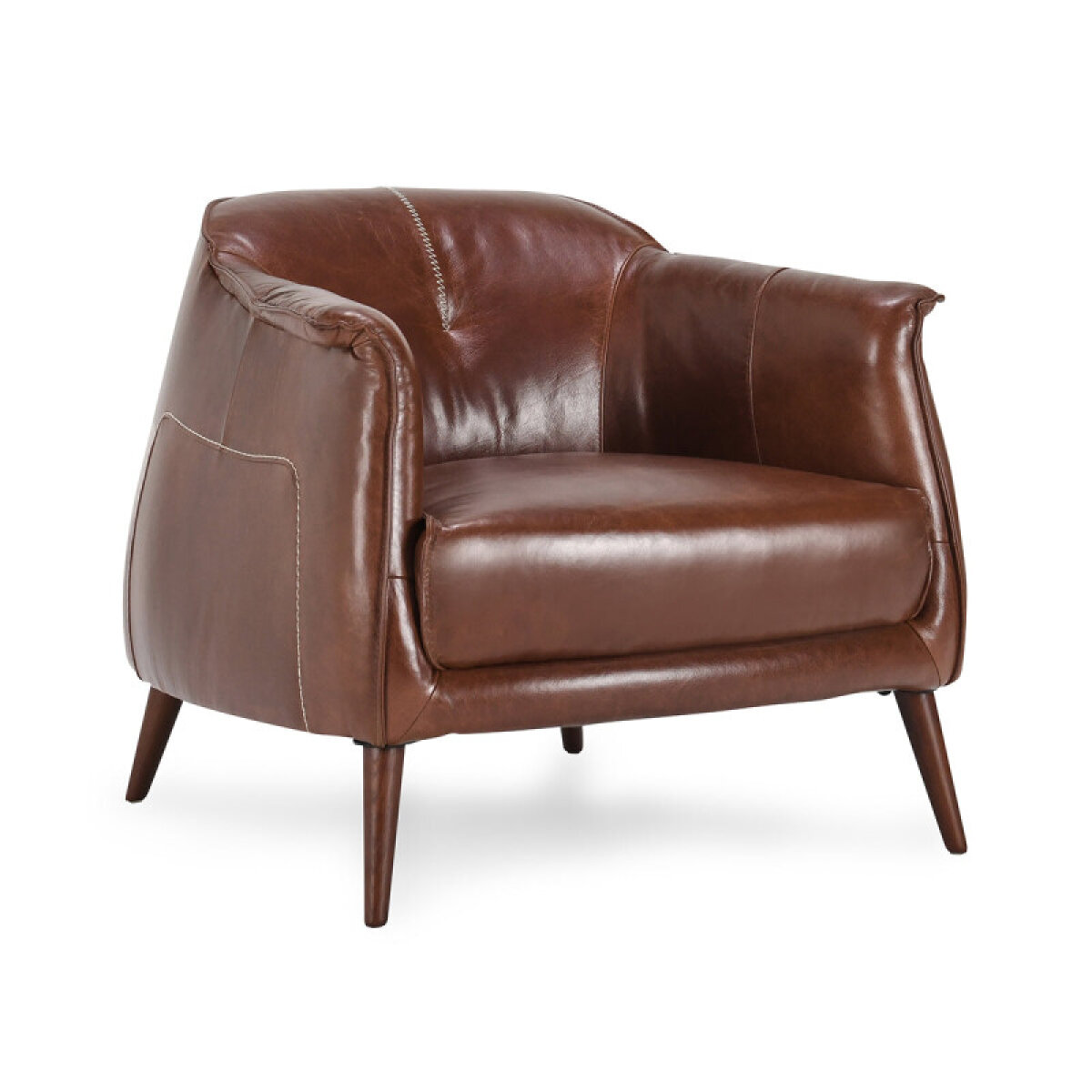 adc622946cb848dc46b4ba7c43a2b579 Martel Leather Club Chair - Spiced Brown - Image 1