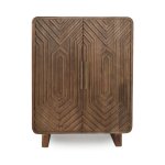 Holmes Solid Wood Bar Cabinet - Artisan Brown - Image 3