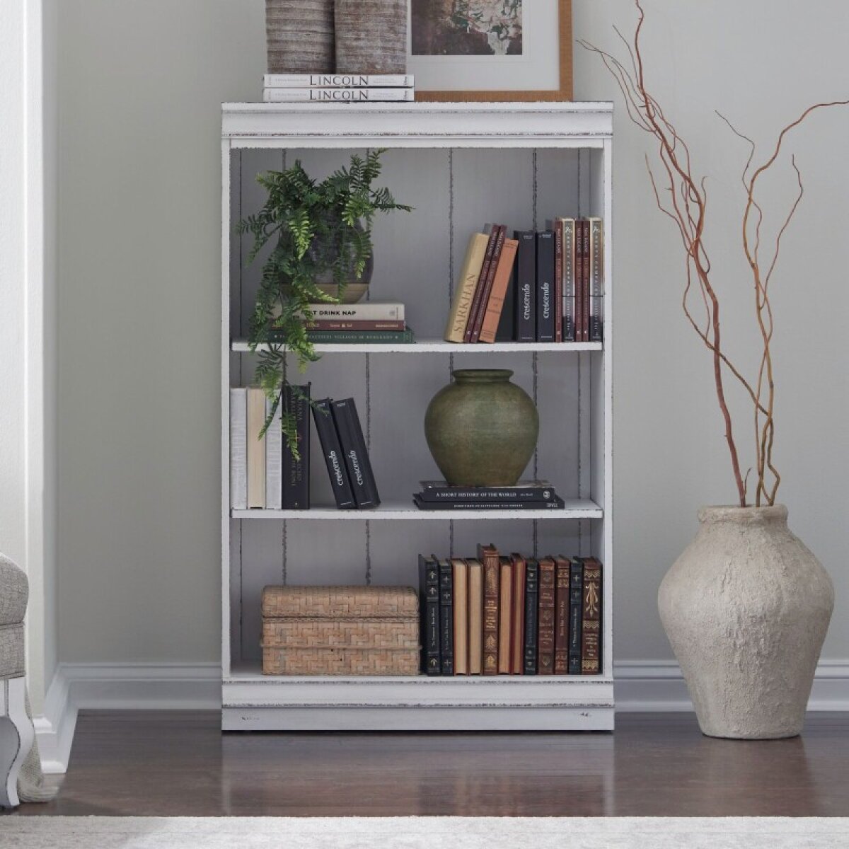 adf039d7a0c5f8d61a53ad8f7511a809 Magnolia Manor 48 Inch Bookcase (RTA) - Image 1