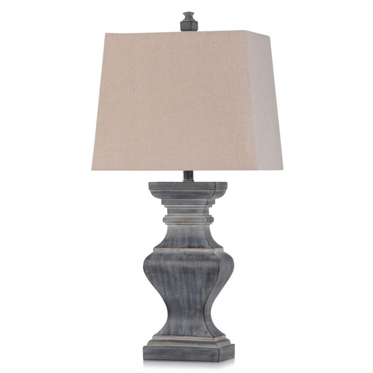 ae302e1741f11148bbe579130a94e5b2 Malta Black Square Candlestick Moulded Table Lamp 100 Watts - Image 1