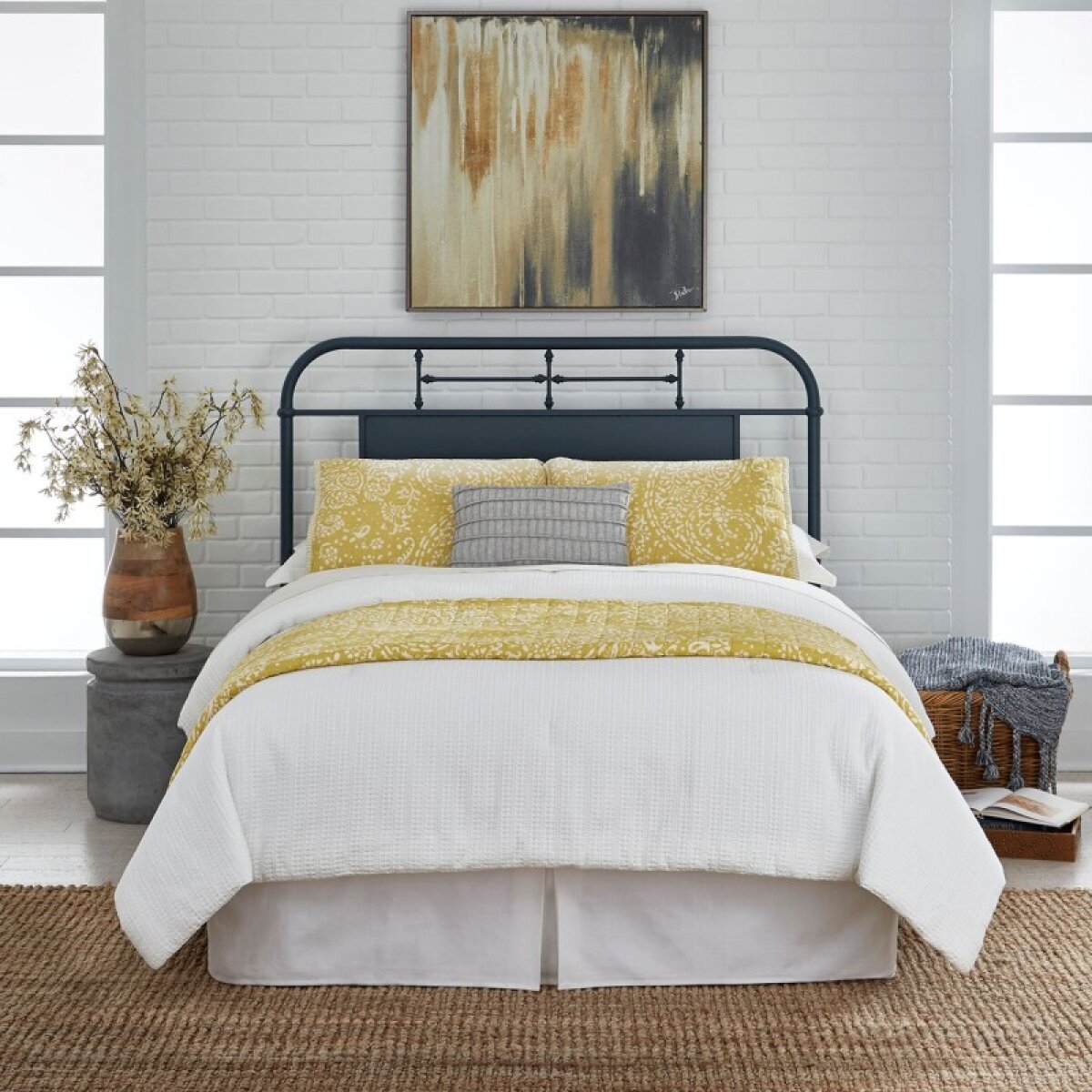 aeaef5c347341a24f405fa3e41f684d0 Vintage Series Queen Metal Headboard - Navy - Image 1