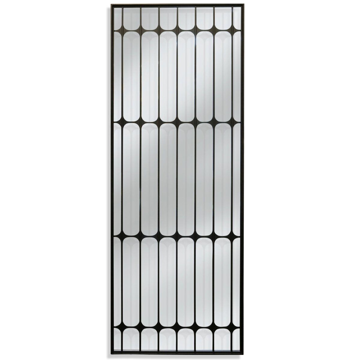 af47c69041aad3a94ab992ca883fdab3 Swindell Floor Mirror | Matte Black Finish On Metal Frame | Plain Glass Beveled Mirror - Image 1