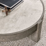 Sonoma Solid Wood Round Coffee Table - Antique White/distressed Gray - Image 9