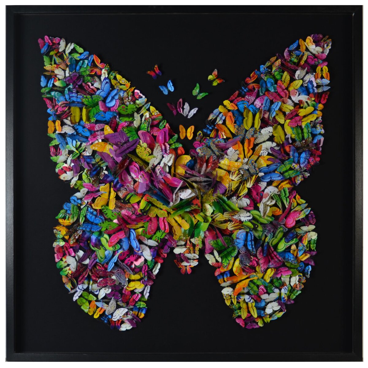 af981924cfd2bc79cfebec83e422d9c1 Papillion Framed Art | Paper Butterfly Art | 2.5 Inch Black Shadowbox Frame - Image 1