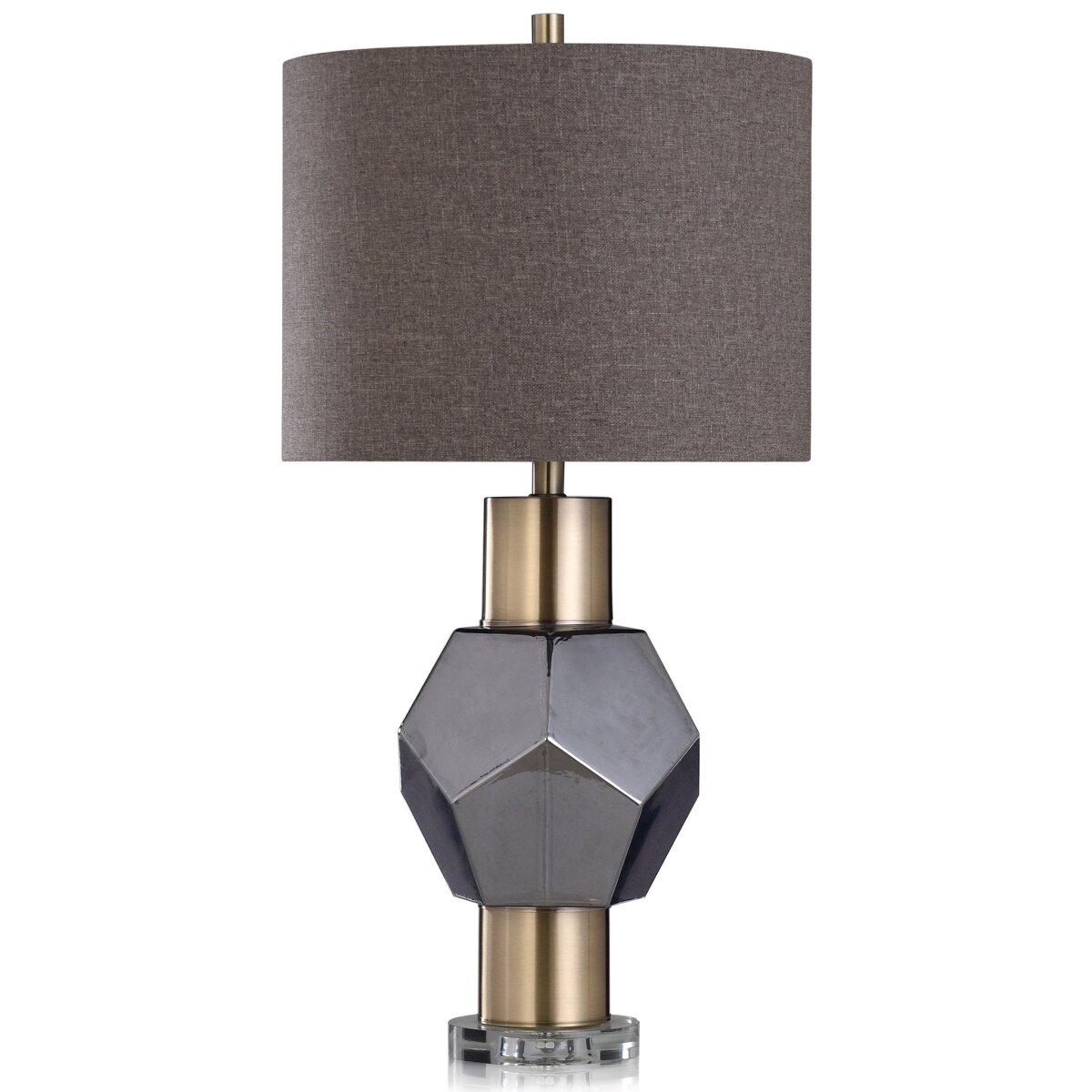 afa302aabf4a1bef652a7be07630724e Chelsea Table Lamp | Charcoal Finish On Glass Body With Gold Finish On Metal And Crystal Base | Hard - Image 1