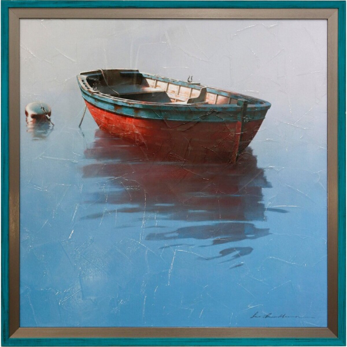 afa6a2602d83c83e2051d727b2895c30 Red Dory Textured Framed Coastal Print - Image 1