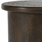 Runa Solid Wood Round End Table - Coffee Brown - Image 4