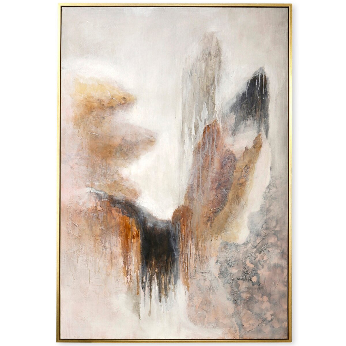 b0e344d820a85795b6ca856740f62da8 Blush Framed Canvas Art | Hand Painted Abstract | 1.5 Inch Frame - Image 1