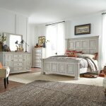 Big Valley King California Panel Bed, Dresser & Mirror, Chest