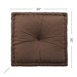 Dann Foley Lifestyle Large Landon Floor Pillow Cocoa Velvet And Avocado Linen - Image 5