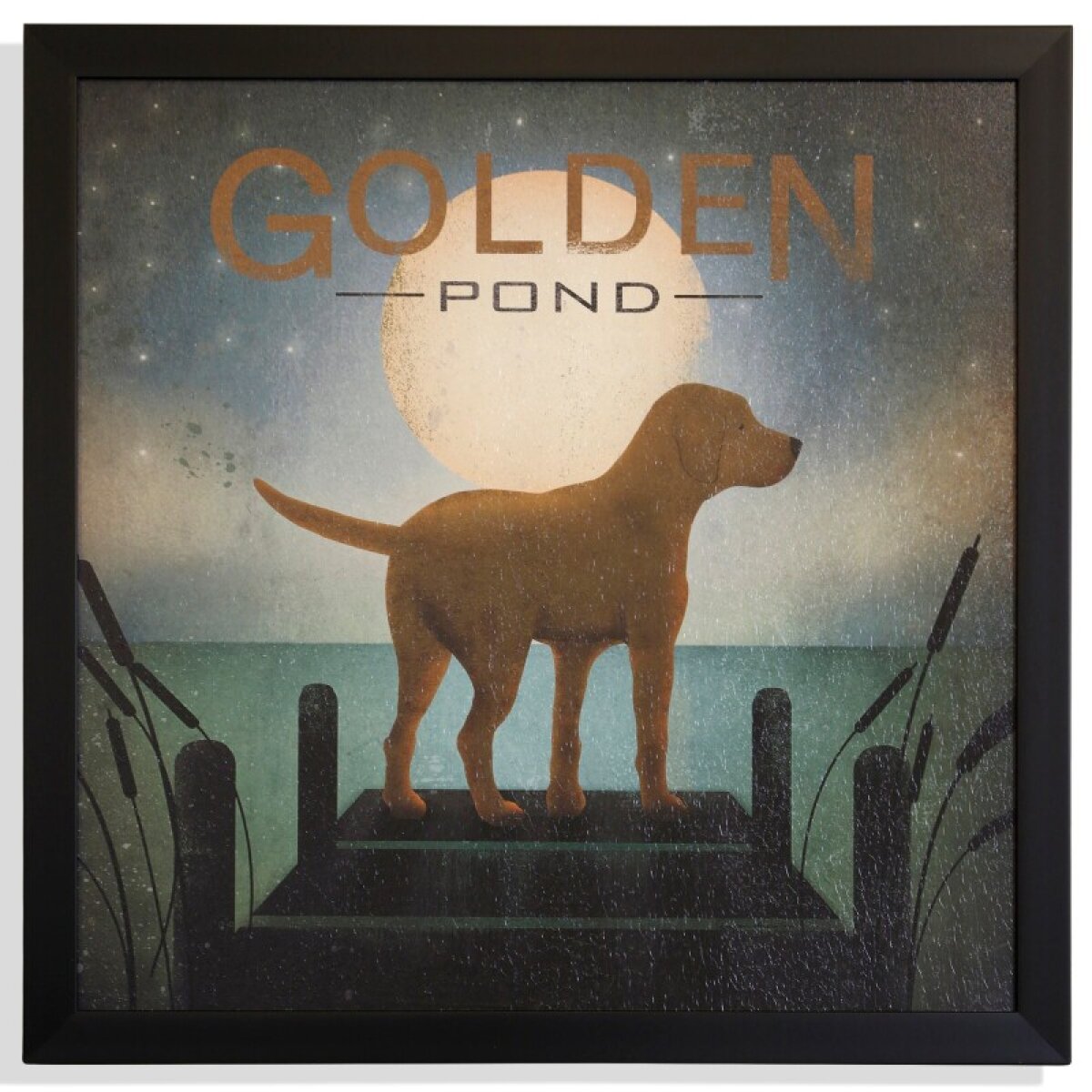 b1f071212da42c414ebe890df8ad6a28 Moon Rise Yellow Dogtextured Framed Print - Image 1