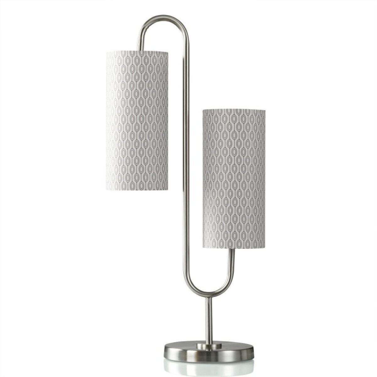 b224fc02fb4d313f4d8b9170b6bec53d Brushed Steel Contemporary Metal Table Lamp - Image 1