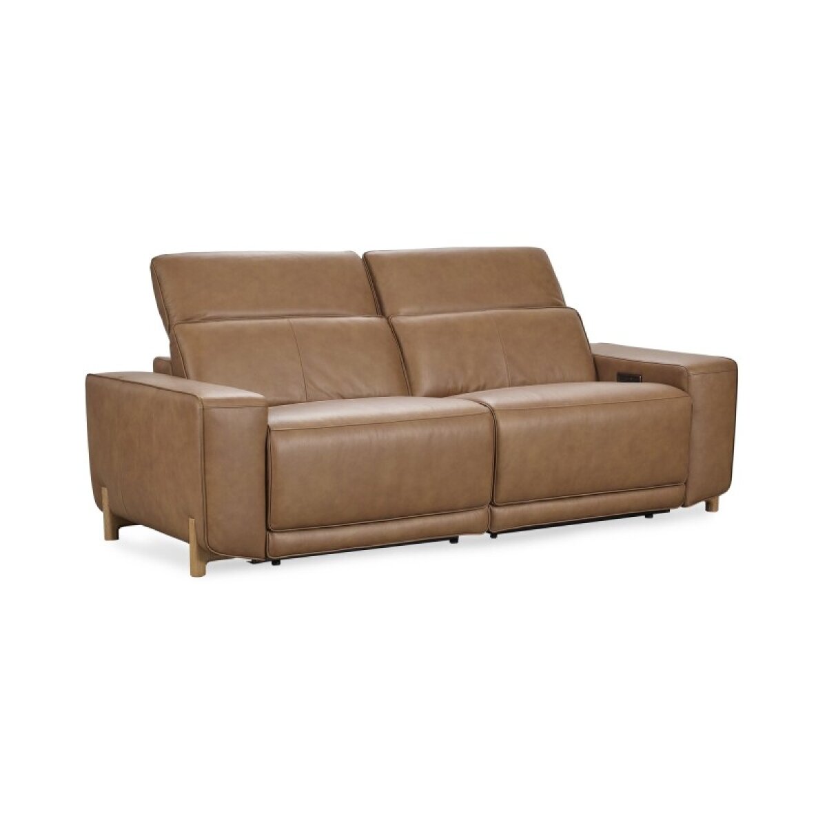 b24ad9af31e82649fc3ef081bf805fd1 Kadon Leather Power Recliner Sofa - Tan - Image 1