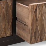 Anton Solid Wood Rectangle 4dwr Coffee Table - Black-natural - Image 7