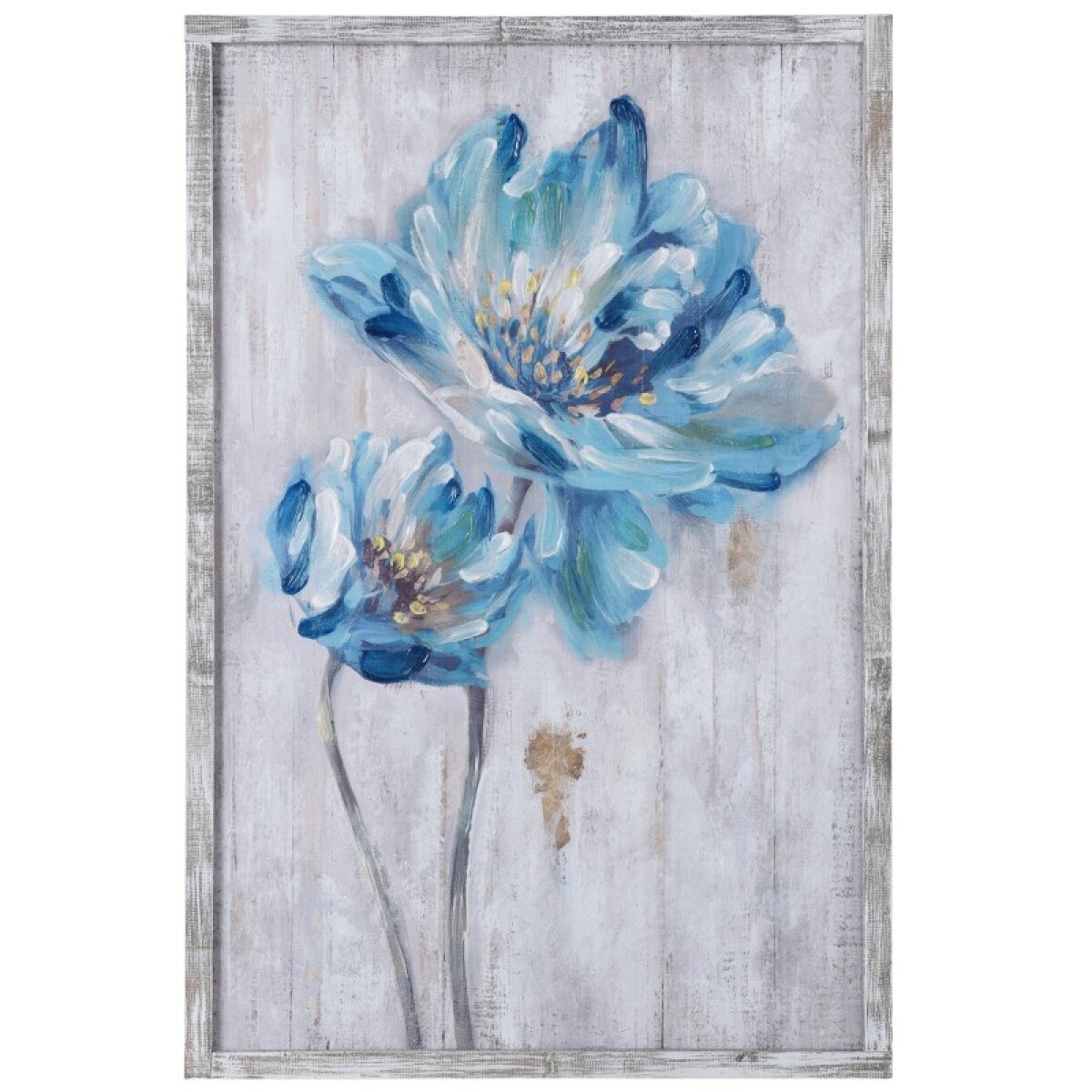 b27c372ff3a95bc8e2344bcabba0945c Blue Blooms Ii Hand Painted Wooden Panel - Image 1