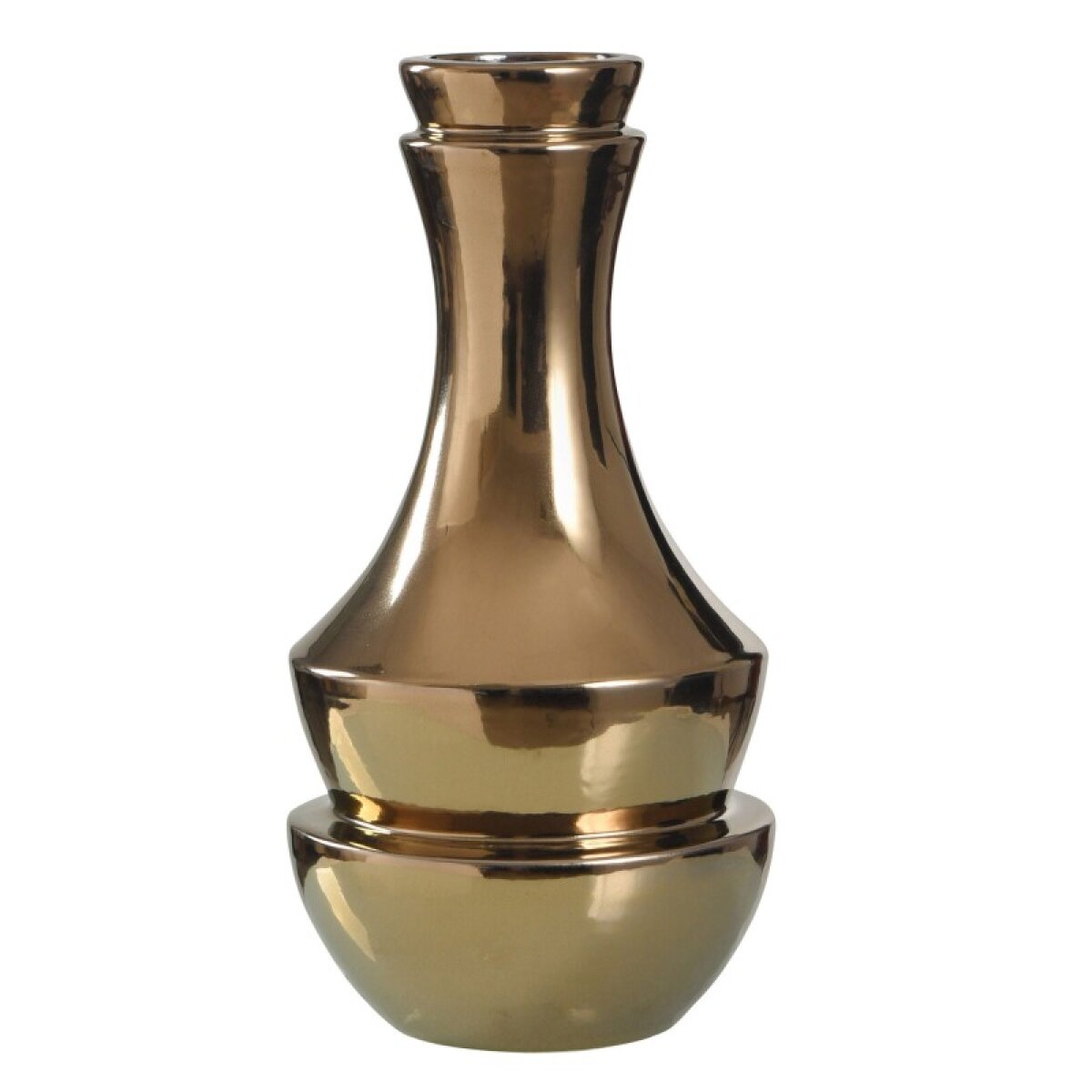 b29ac4fe3f52a1a3507c6b0542fcca55 Norman Wyatt Home Dynasty Bronze Ceramic Vase 16in - Image 1