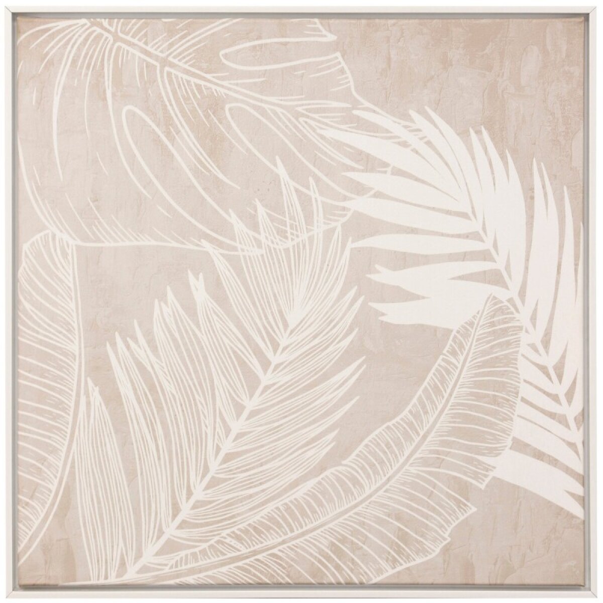 b32eecacd3205ebc8af95829233011ff White And Cream Palms I Manufactured Canvas - Image 1