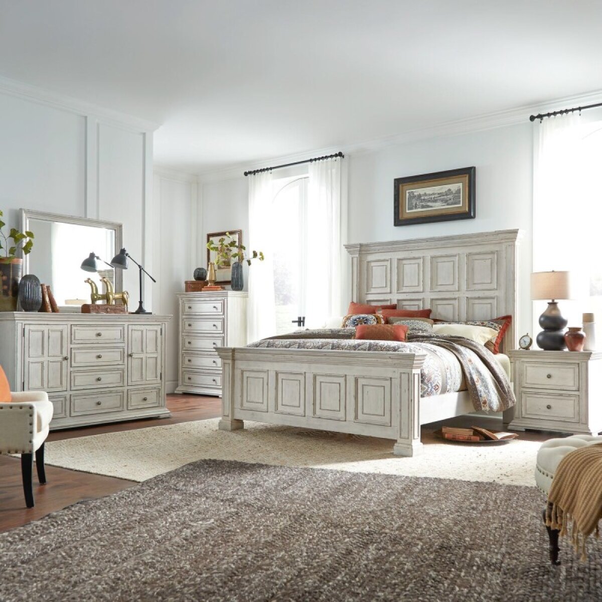 b36a4aaade54dda67d09830b379e4d5b Big Valley King California Panel Bed, Dresser & Mirror, Chest, Night Stand - Image 1
