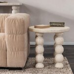 Adir Solid Wood Round End Table - Cream - Image 7