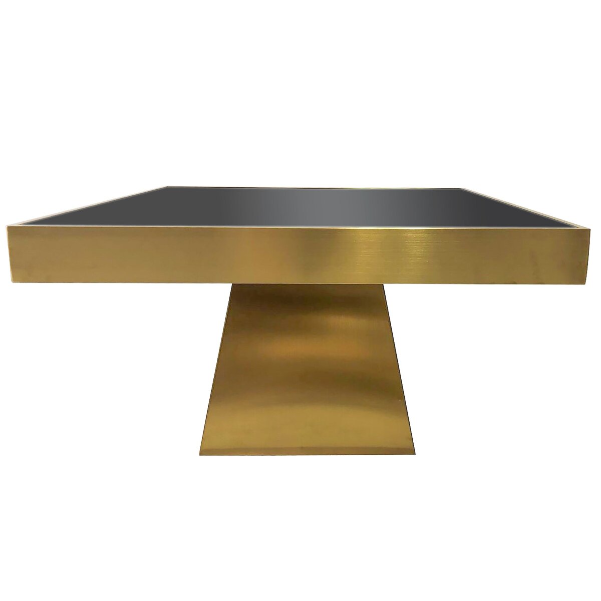 b414ae3bcf1fd0fccea7368d5c78fd4f Bryant Coffee Table | Brushed Gold Finish On Metal With Black Glass Top - Image 1