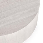 Layne Solid Wood Round Coffee Table With Casters - Milk White - Image 3