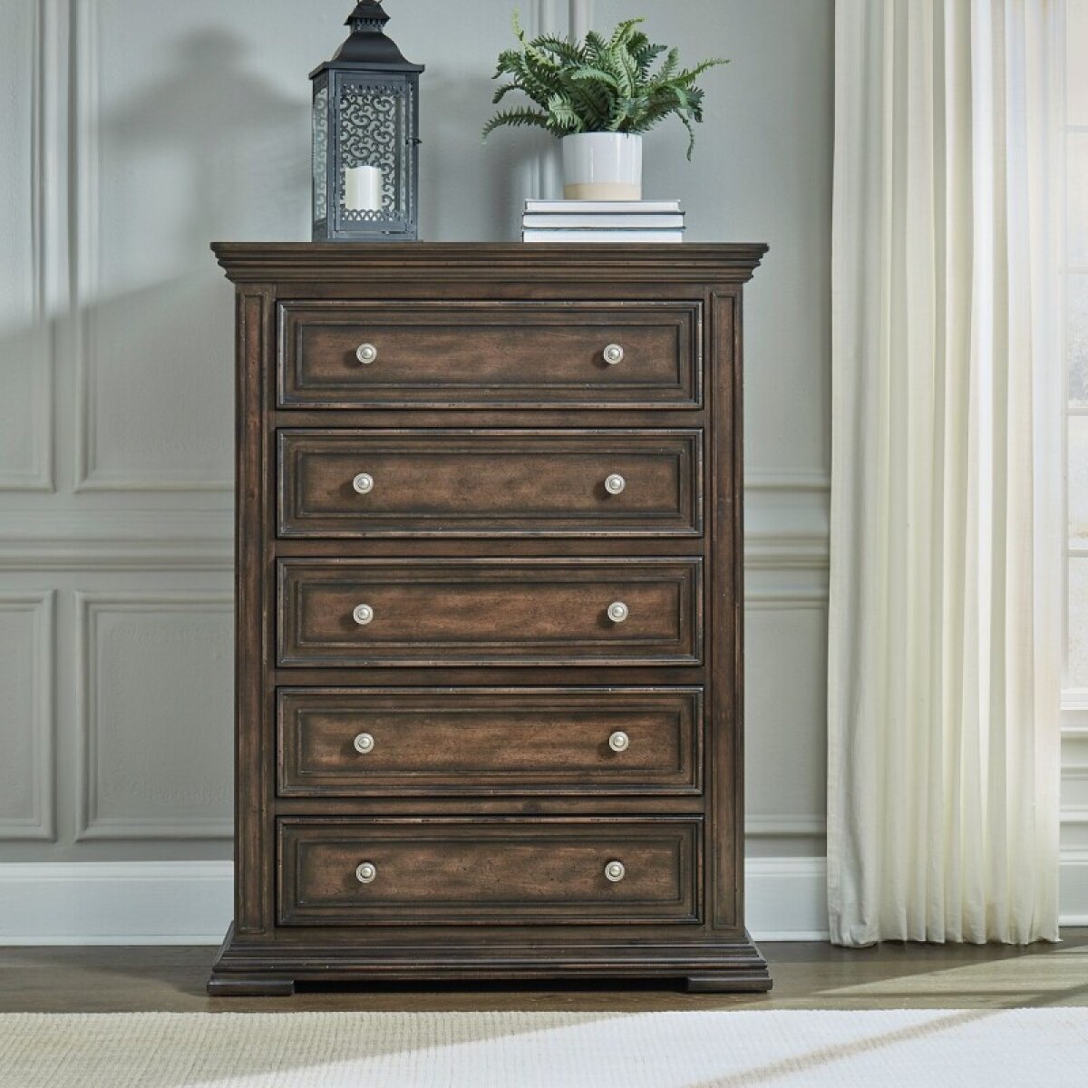 b49f6a33946e4f34f2adcdc42848f3b0 Big Valley 5 Drawer Chest - Image 1