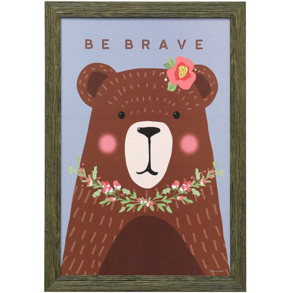 b4f0a317c33155d8e489bd23ff795f54 Brave Bear Framed Print Under Glass - Image 1