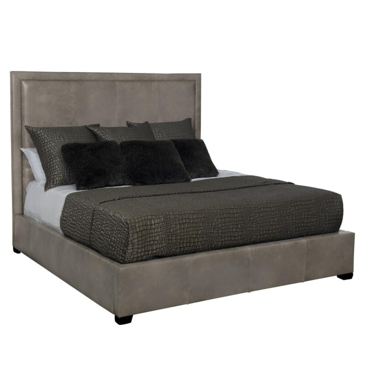 b4ff2df1be4aa01e54c85f80547dc8fe Morgan Leather Panel Bed King - Image 1