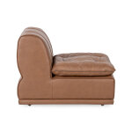 Haven Leather Armless Chair - Toffee Brown - Image 4